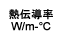熱伝導率 W/m-°C