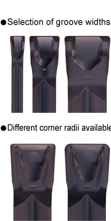 Selection of groove widths / Different corner radii available