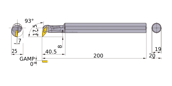 三菱 内径加工用 スクリューオン式ディンプルバー 右勝手鋼シャンク FSTUP2220R-11S 三菱マテリアル(株) - 2