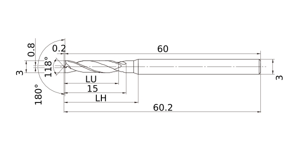 MITSUBISHI VA-PDS-CB Violet High Precision Drill for Counter Boring VAPDSCBD0350 