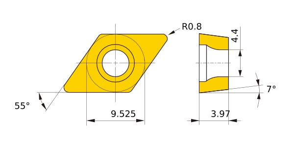 三菱 DCMT11T308-MS(MP9005) 旋削難削材中切削用MSブレーカ付インサート PVDコーティング MP9005 MP9000 ⁄ MT9000シリーズ - 製品情報 | 三菱マテリアル