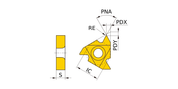 三菱 MMT16IRA60(VP10MF) MMTシリーズ 内径ねじ切り加工 MMTIバイト用 PVDコーティング 全面研削形インサート VP10MF