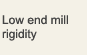 Low end mill rigidity