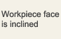 Workpiece face is inclined