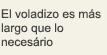 El voladizo es más largo que lo necesário