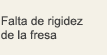 Falta de rigidez de la fresa