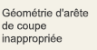 Géométrie d'arête de coupe inappropriée