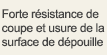 Forte résistance de coupe et usure de la surface de dépouille