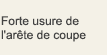 Forte usure de l'arête de coupe