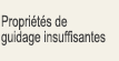 Propriétés de guidage insuffisantes