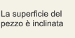 La superficie del pezzo è inclinata