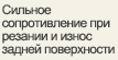 Сильное сопротивление при резании и износ задней поверхности