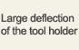 Large deflection of the tool holder