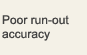 Poor run-out accuracy